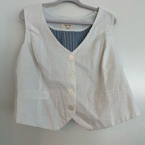 Anthropologie never worn linen button up vest 2x